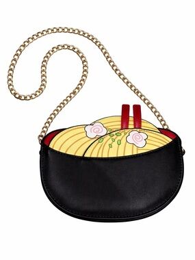 Kitsch Ramen Bowl Crossbody | Foodie Novelty Purse with Gold Chain